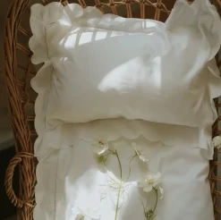 Scalloped Starlight Toddler Pillow in White