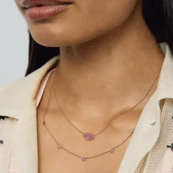 Scarlett’s Pink Sapphire Kiss Necklace
