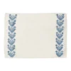 Schemata Embroidered Linen Placemat in Blue