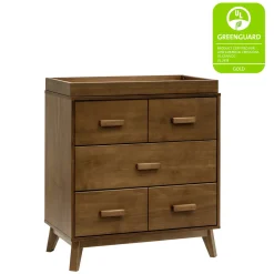 Scoot 3-Drawer Changer Dresser with Removable Changing Tray in Natural Walnut