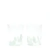 Seafoam Green Transparent Spotted Tumblers, Set of Two