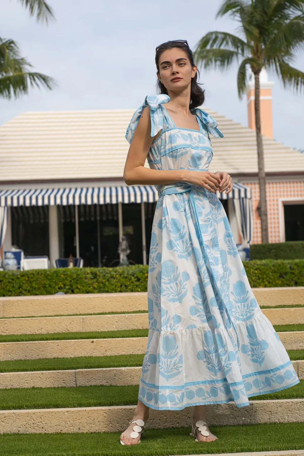 Seaside Sundress in Baby Blue Marigold