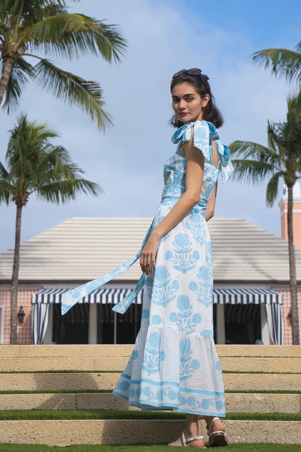 Seaside Sundress in Baby Blue Marigold