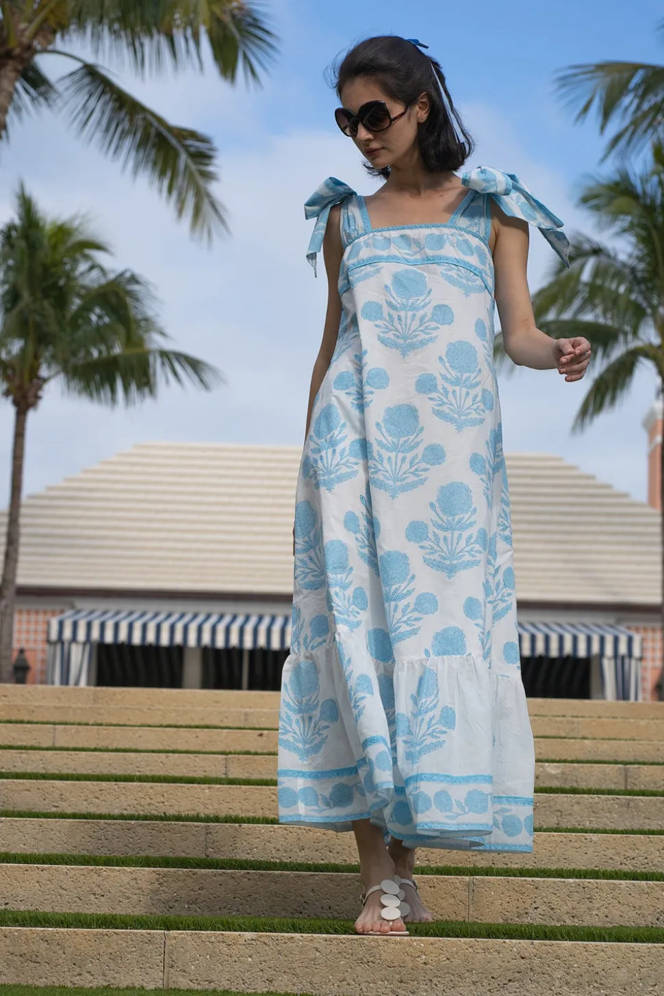 Seaside Sundress in Baby Blue Marigold