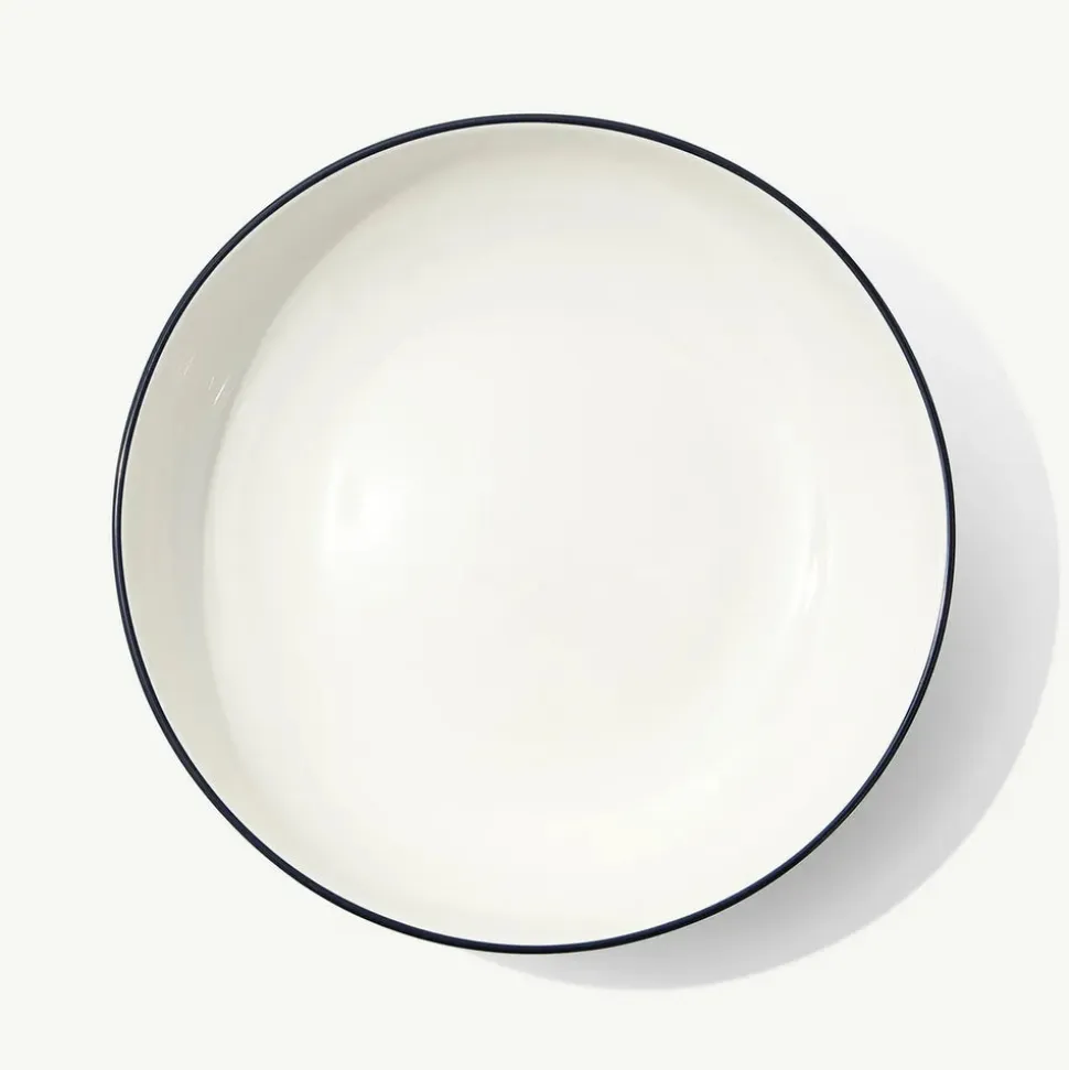 Serving Bowl in Navy Rim