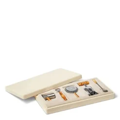 Shagreen Bamboo Bar Set in Cream