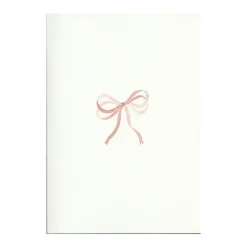 Shell Pink Bow Ribbon Cards, Set of 5