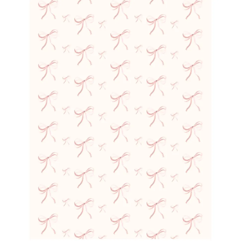 Shell Pink Bow Wrapping Paper