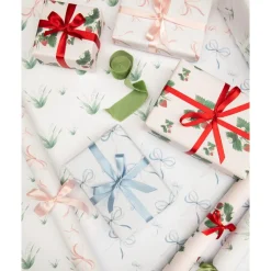 Shell Pink Bow Wrapping Paper