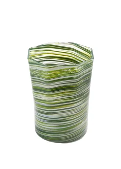 Short Hand Blown Tumbler in Avocado Mix, Set of 6