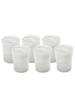 Short Hand Blown Tumbler in Grey, Set of 6