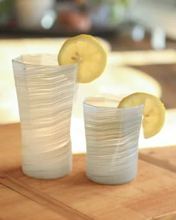 Short Hand Blown Tumbler in Grey, Set of 6