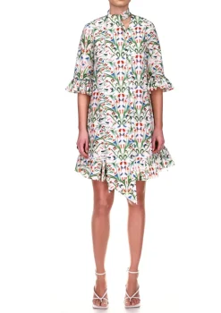 Short Tie Dress in Critter Garden Party Cotton