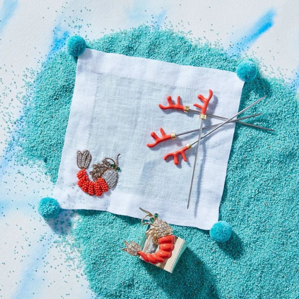 Shrimp Napkin Rings, Set of Two