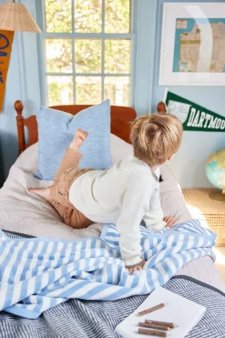 Sideline Stripe Bluebell Midi Blanket
