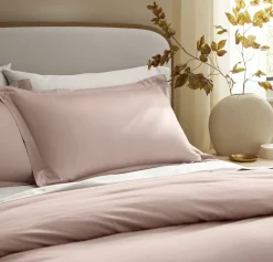 Signature Hemmed Duvet Set in Dusty Rose