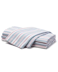 Signature Twill Napkins in Navy French Ticking, Set of 4