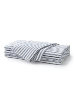Signature Twill Napkins in Navy French Ticking, Set of 4