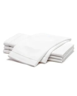 Signature Twill Napkins in Navy French Ticking, Set of 4