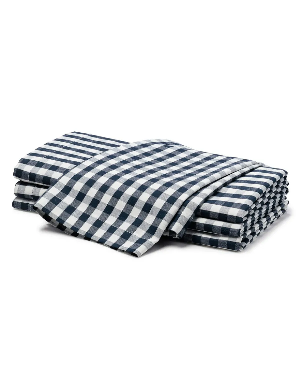 Signature Twill Napkins in Navy Gingham, Set of 4