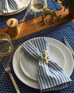 Signature Twill Napkins in Navy Gingham, Set of 4