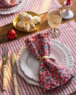 Signature Twill Placemats in Antique Red Ticking