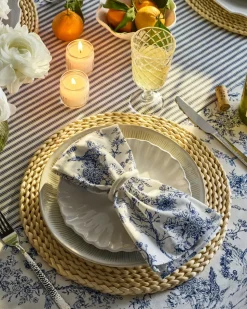 Signature Twill Runner in Navy French Ticking