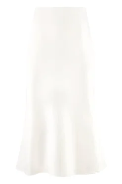 Silk Avin Midi Slip Skirt in Ivory