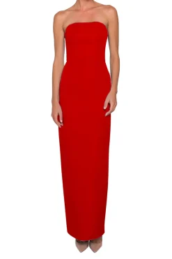 Silk Faille Strapless Column Gown