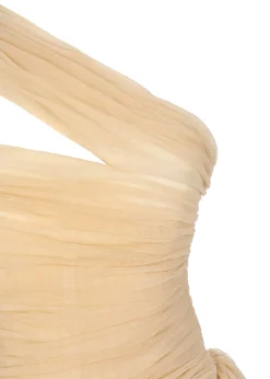 Silk Tulle Tucked Top