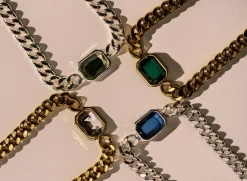 Silver Chunky Gem Choker