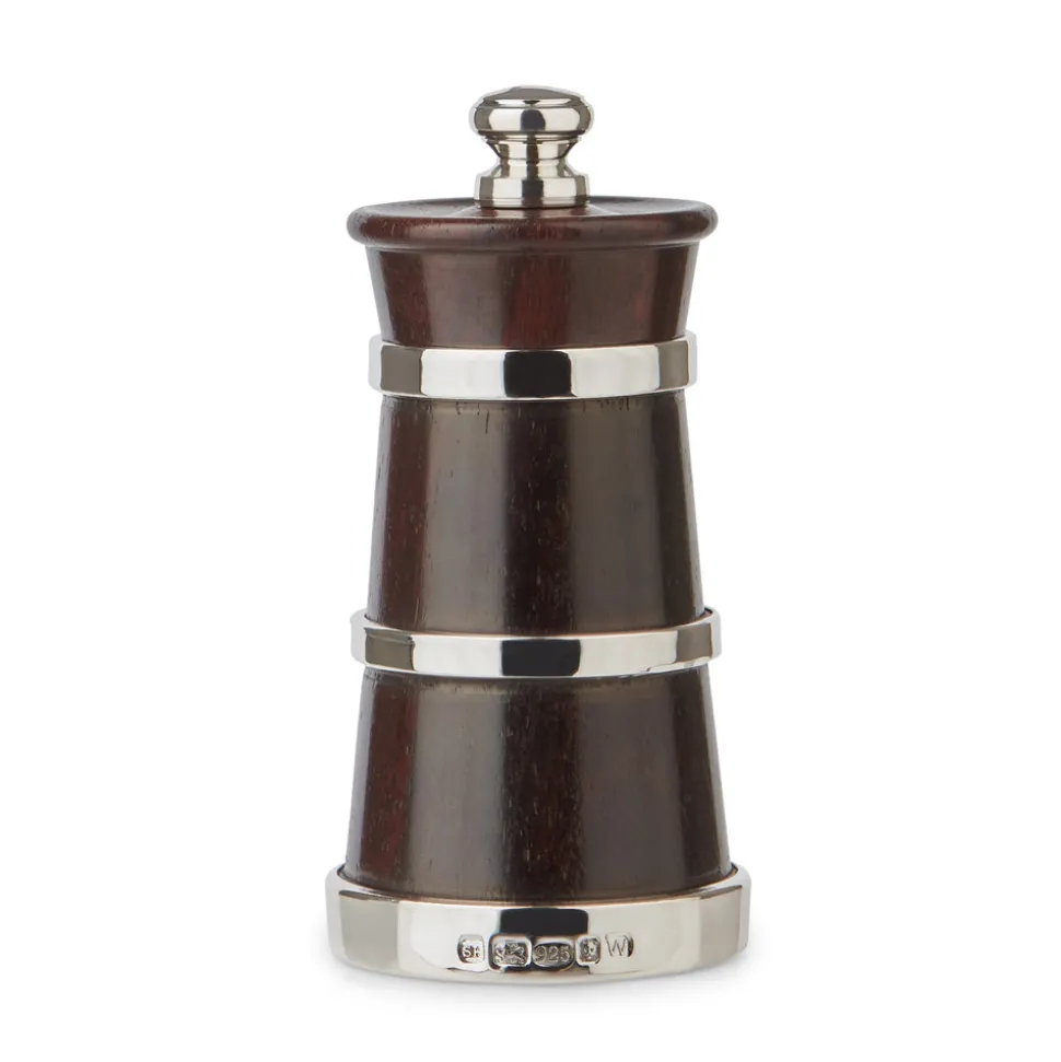 Silver Ivorine Salt & Rosewood Pepper Mill Set