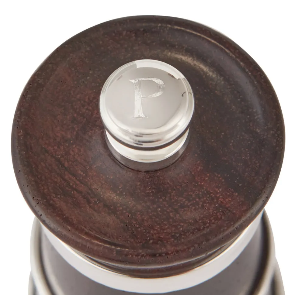 Silver Ivorine Salt & Rosewood Pepper Mill Set