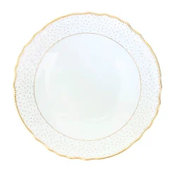 Simply Anna Polka Open Vegetable Bowl in White/Gold