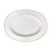 Simply Anna Polka Oval Platter in White/Gold