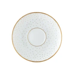 Simply Anna Polka Tea Saucer in White/Gold