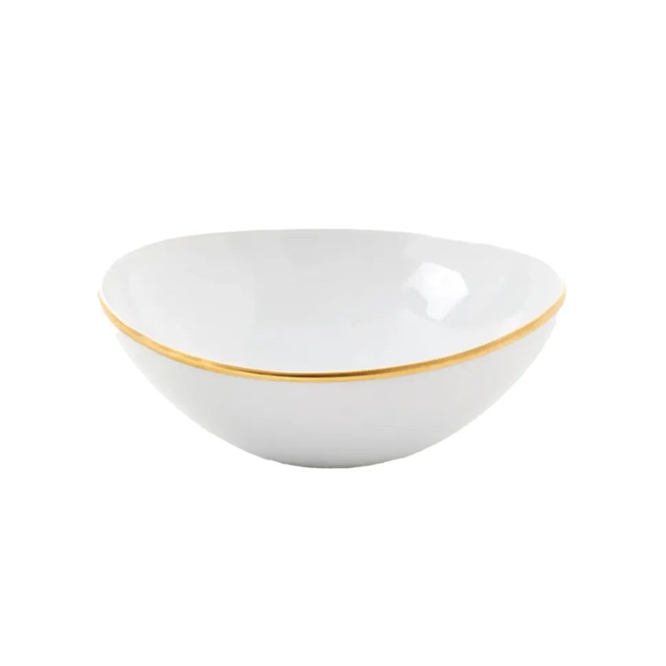Simply Elegant Cereal Bowl in White/Gold