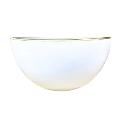 Simply Elegant Open Vegetable Bowl in White/Gold