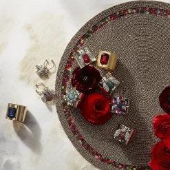 Single Gem Napkin Rings, Set of Two