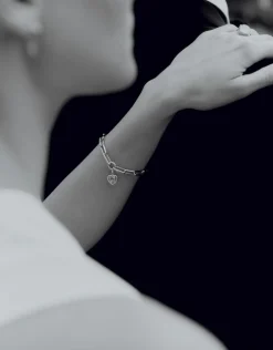 Single Heart Locket Link Bracelet