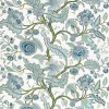Sinhala Linen Print Fabric in Sky