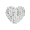 Sisal Heart Wicker Straw Clutch Bag in White