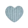 Sisal Heart Wicker Straw Clutch Bag in Blue