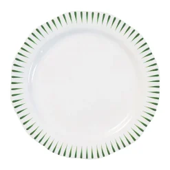 Sitio Stripe Dinner Plate in Basil
