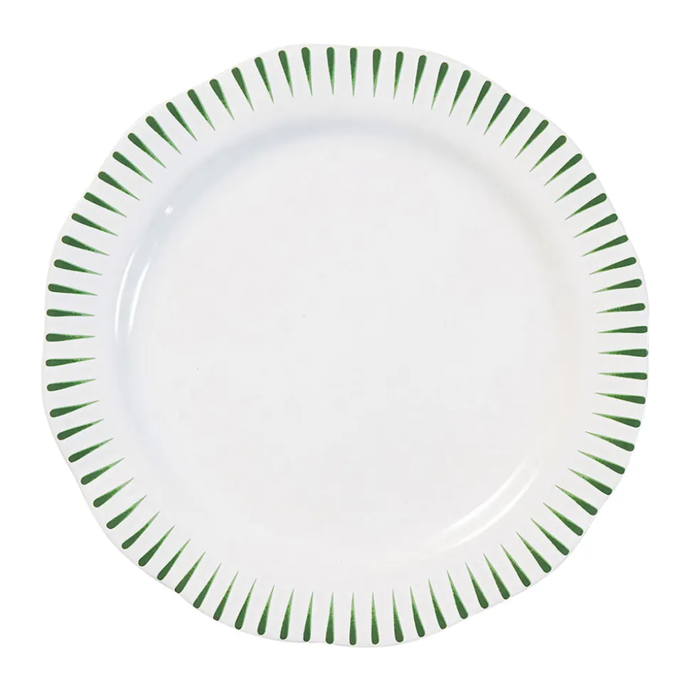 Sitio Stripe Dinner Plate in Basil