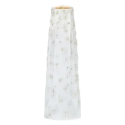 Skye Gown in White Organza with 3D Appliqué