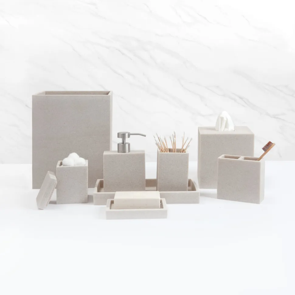 Slate Tissue Holder in Ivory