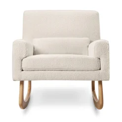 Sleepytime Rocker in Ivory Boucle with Light Legs