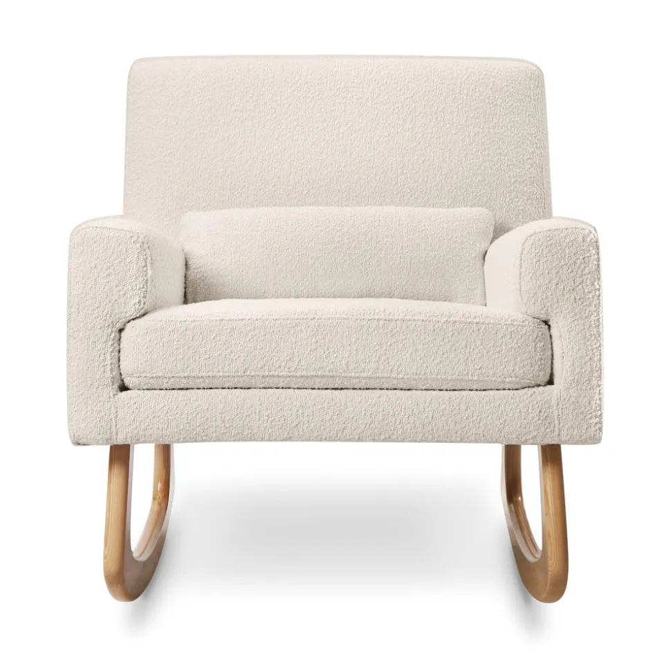 Sleepytime Rocker in Ivory Boucle with Light Legs