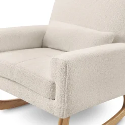 Sleepytime Rocker in Ivory Boucle with Light Legs
